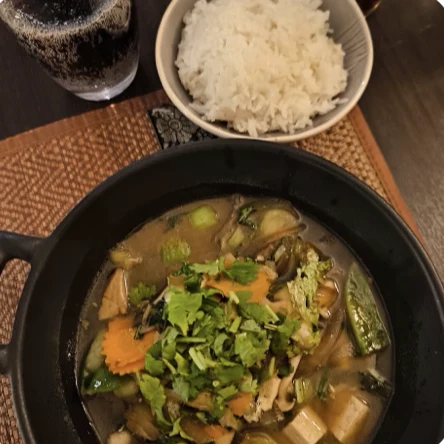 Curry vert et riz